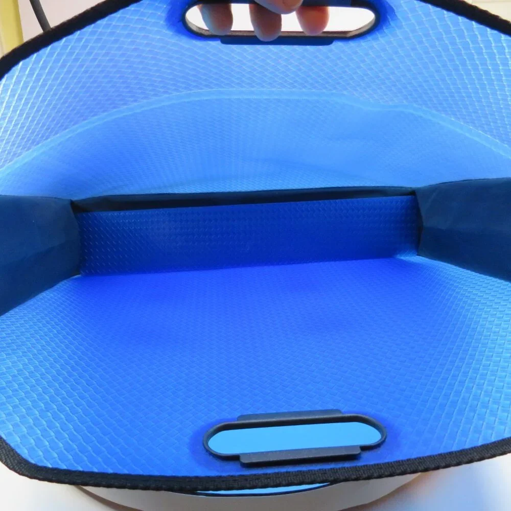 Blue Plastic Art Portfolio Storage Bag w handles |holds 12x12 scrapbook & bigger